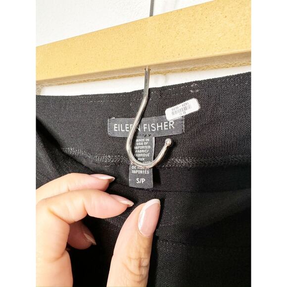 Eileen Fisher Washable Stretch Crepe Black Slim Stretch Pull On Pants Small - Picture 5 of 6